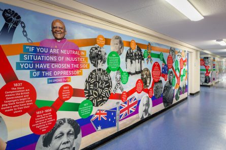 Fullbrook school inclusive timeline wall art