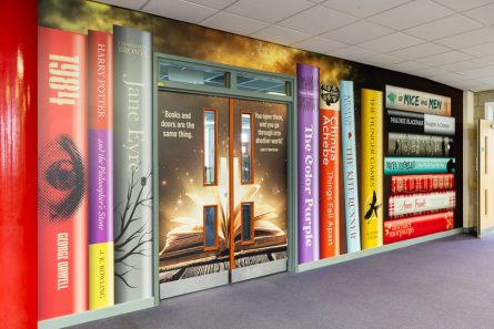 The ebbsfleet academy library wall art